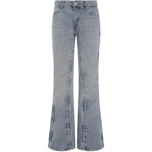 Y/Project, Jeans, Dames, Blauw, W27, Katoen, Vintage Roze Katoen Flared Leg Jeans