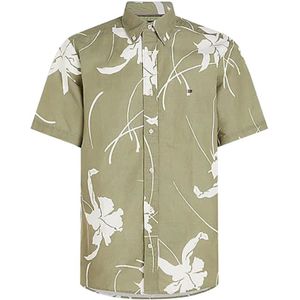 Tommy Hilfiger, Overhemden, Heren, Veelkleurig, M, Tropische Print Korte Mouw Shirt