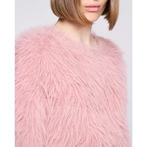 Silvian Heach, Kleedjes, Dames, Roze, L, Polyester, Faux Fur Korte Mouw Ronde Hals Jurk