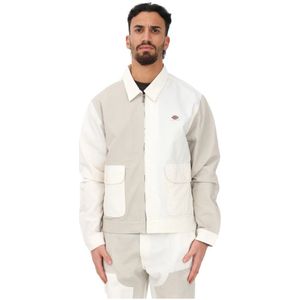 Dickies, Witte lichte jassen voor heren Wit, Heren, Maat:S