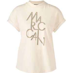 Marc Cain, Ontspannen model MC-belettering T-shirt Beige, Dames, Maat:S