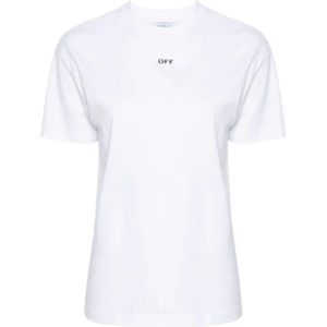 Off White, Tops, Dames, Wit, M, Katoen, T-Shirts