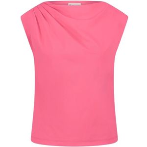 Jane Lushka, Tops, Dames, Roze, 2Xs, One-Shoulder Bloom Top | Pink