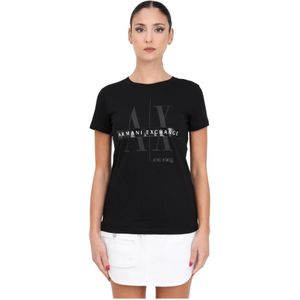 Armani Exchange, Tops, Dames, Zwart, L, Katoen, T-Shirts