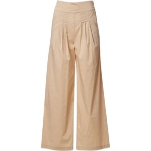 Manila Grace, Broeken, Dames, Beige, M, Katoen, Geplooide Broek