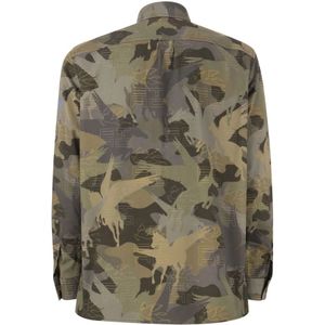 Etro, Jassen, Heren, Veelkleurig, M, Katoen, Camouflage Pegasus Overhemd Jas