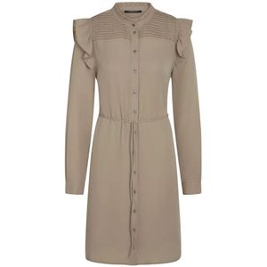 Bruuns Bazaar, Stijlvolle Camilla BBNichola Jurk in Geroosterd Grijs Khaki Beige, Dames, Maat:L