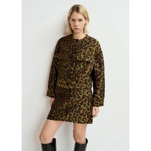 Essentiel Antwerp, Jassen, Dames, Veelkleurig, M, Leopard Jacquard Oversized Jacket