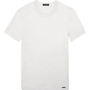 Tom Ford, Tops, Heren, Wit, XL, Katoen, Premium Katoenen T-Shirt