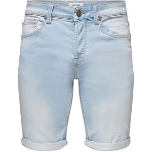 Only & Sons, Korte broeken, Heren, Blauw, S, Denim, Blauwe Denim Jog Shorts