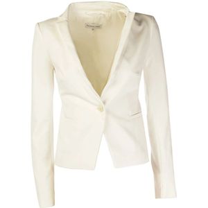 Patrizia Pepe, Jassen, Dames, Wit, XS, Katoen, Damesblazer - Wit Zomerstijl