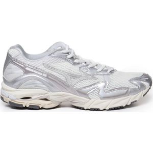 Mizuno, Schoenen, Heren, Grijs, 42 EU, Zilveren Sneakers met Wave Technologie