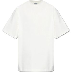 Burberry, Tops, Heren, Wit, L, Katoen, T-shirt met binnenstebuiten effect