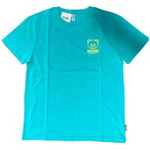 Moschino, Tops, Heren, Blauw, L, Katoen, Blauwe Beer Korte Mouw T-Shirt