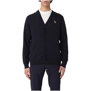 Paul Smith, Zebra Knopen Heren Cardigan Blauw, Heren, Maat:L