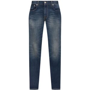 Alexander McQueen, Jeans, Heren, Blauw, XL, Katoen, Jeans met zakken