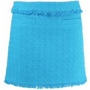 Proenza Schouler, Rokken, Dames, Blauw, S, Tweed, Blauwe Tweed Mini Rok