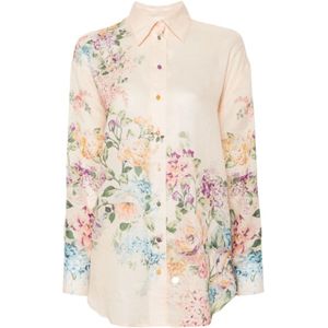 Zimmermann, Blouses & Shirts, Dames, Veelkleurig, XS, Bloemenprint Poplin Shirt
