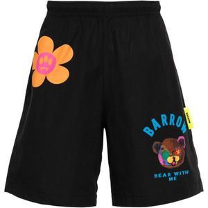 Barrow, Korte broeken, Heren, Zwart, M, Katoen, Zwarte Bloemen Bermuda Shorts