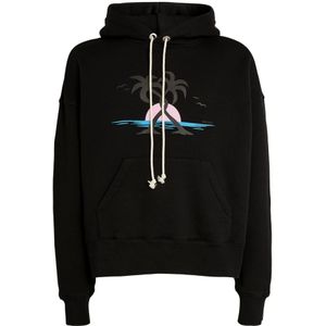 Palm Angels, Palm Angels Hoodie Zwart, Heren, Maat:M