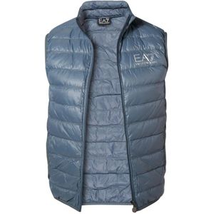 Emporio Armani, Verenjas, Sport en Fashion EA7 Microfiber Veren Gilet Blauw, Heren, Maat:2XL