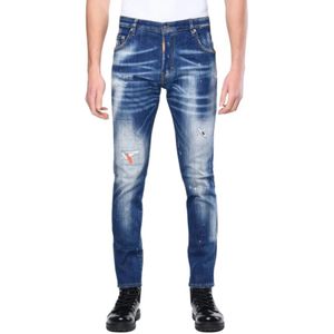 My Brand, Jeans, Heren, Blauw, W33, Denim, Blauw Gewassen Oranje Jeans