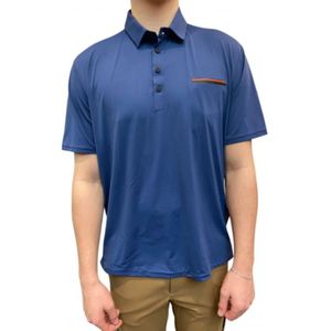 Rrd, Tops, Heren, Blauw, XL, Indigo Blauw Oxford Polo Shirt met Zakrand