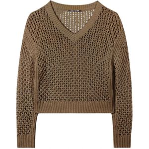 Luisa Cerano, V-neck Truien Bruin, Dames, Maat:M