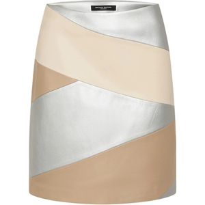 Bruuns Bazaar, Elegant Veganibbfura Rok Multi Stripe Beige, Dames, Maat:XL