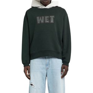 Erl, Sweatshirts & Hoodies, Heren, Groen, XL, Zwarte Hoodie Gebreid Vintage Jersey