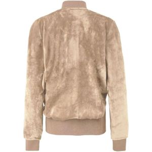 Hinnominate, Jassen, Dames, Beige, L, Polyester, Chenille Bomberjack met ritssluiting