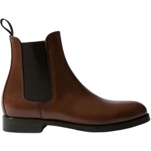 Scarosso, Handgemaakte Bruine Chelsea Boots van Kalfsleer Bruin, Dames, Maat:37 EU