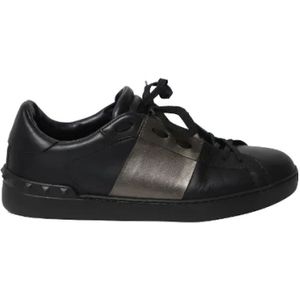 Valentino Vintage, Pre-owned Leather sneakers Zwart, Heren, Maat:41 EU