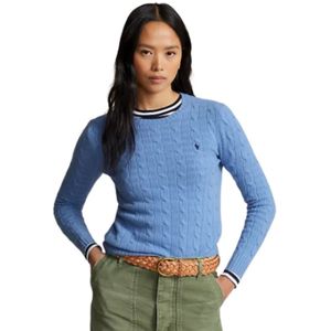 Ralph Lauren, Truien, Dames, Blauw, S, Wol, Julianna Lange Mouw Pullover - Maat L, Kleur: New Litchfield Blue