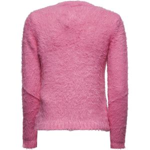 Max Mara Weekend, Truien, Dames, Roze, S, Katoen, Fuchsia Sweater met Logo Print