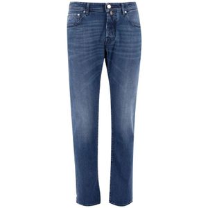 Jacob Cohën, Super Stretch Slim-fit Jeans Blauw, Heren, Maat:W38