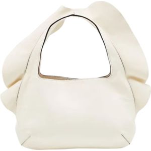 Valentino Vintage, Tweedehands leren handtassen Wit, Dames, Maat:ONE Size