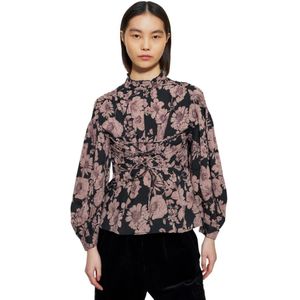 Antik Batik, Blouses & Shirts, Dames, Paars, XS, Katoen, Leonie korsetstijl blouse