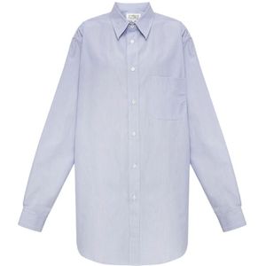 Maison Margiela, Blouses & Shirts, Dames, Blauw, M, Katoen, Shirt