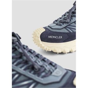 Moncler, Schoenen, Heren, Blauw, 39 EU, Leer, Trail Grip Blauwe Sneakers met Vibram Zool