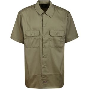 Dickies, Upgrade je werkkleding met dit korte mouwen overhemd van katoenmix Groen, Heren, Maat:S