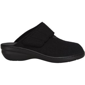 New Feet, Zwarteieuwe voeten wol vilt dame slippers Zwart, Dames, Maat:36 EU