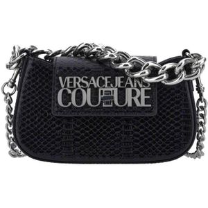 Versace, Tassen, Dames, Zwart, ONE Size, Polyester, Schoudertas - Herfst/Winter Collectie