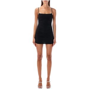 Wardrobe.nyc, Kleedjes, Dames, Zwart, M, Gerimpelde Slip Mini Jurk