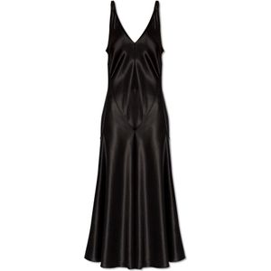 JW Anderson, Satijnen jurk met twee lagen Zwart, Dames, Maat:XS