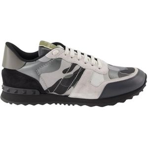 Valentino Garavani, Schoenen, Heren, Veelkleurig, 42 1/2 EU, Leer, Camouflage Sneakers met Gum Sole