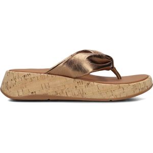 Fitflop, Schoenen, Dames, Bruin, 36 EU, Leer, Bronzen Leren Slippers voor Dames