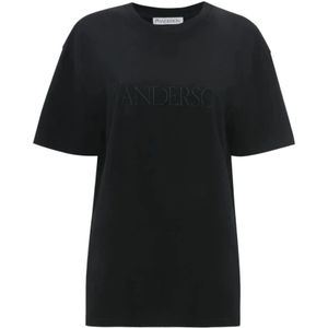 JW Anderson, Tops, Dames, Zwart, XS, Zwarte T-shirts en Polos