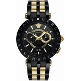 Versace, V-Race Zwitsers Horloge Zwart Zwart, Heren, Maat:ONE Size
