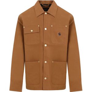 Carhartt Wip, Jassen, Heren, Bruin, L, Nylon, Bruine Suede Michigan Jas